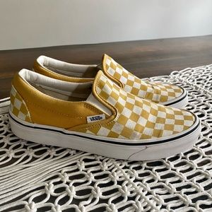 Vans checkered slide on shoes